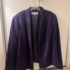 Tahari Purple Suede Blazer